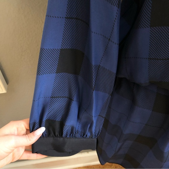 NWT Parker Black & Blue Silk Plaid Mallory Dress - Picture 8 of 15